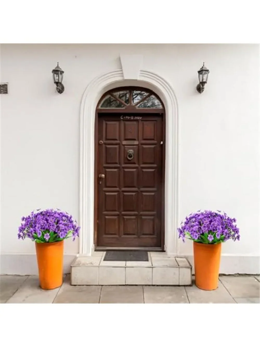 21 Bundles Purple Artificial Flowers Outdoor UV Resistant Fake Silk Faux Plants